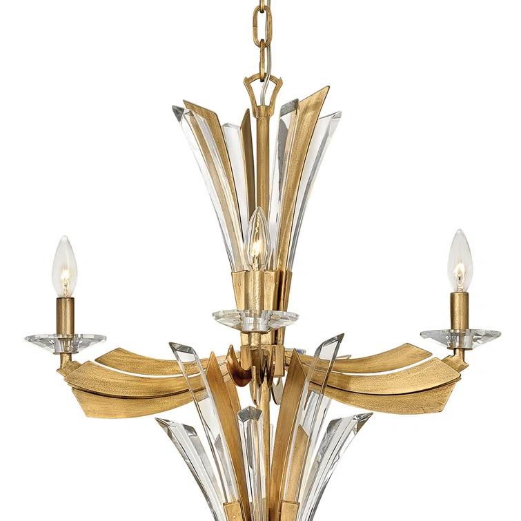 Fredrick Ramond Vida 34" Twelve-Light Two-Tier Candle Chandelier w/ Crystal Accents