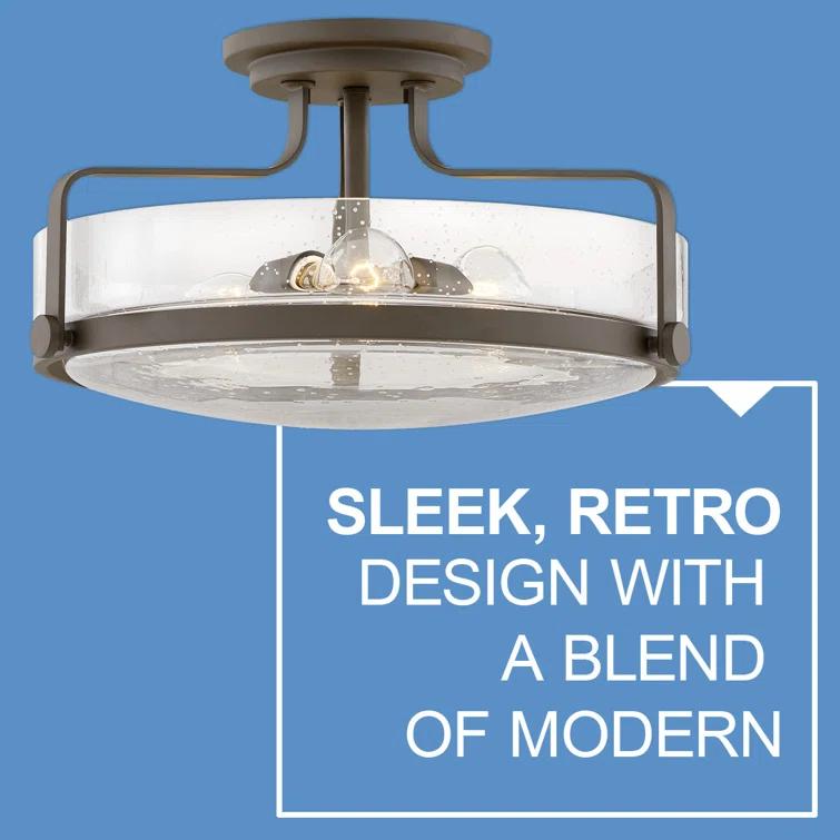 Harper 3-Light Semi-Flush Mount Retro Ceiling Light