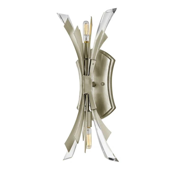Vida 17.25" Two-Light Modern Wall Sconce w/ Crystal Accents