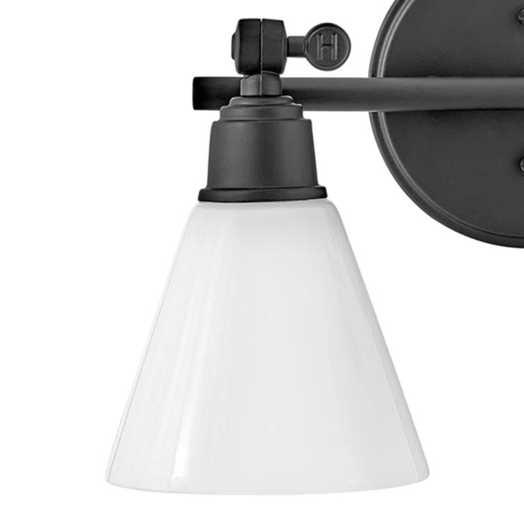 Arti 16-in Adjustable Two Light Bath Vanity with Cased Opal Shade
