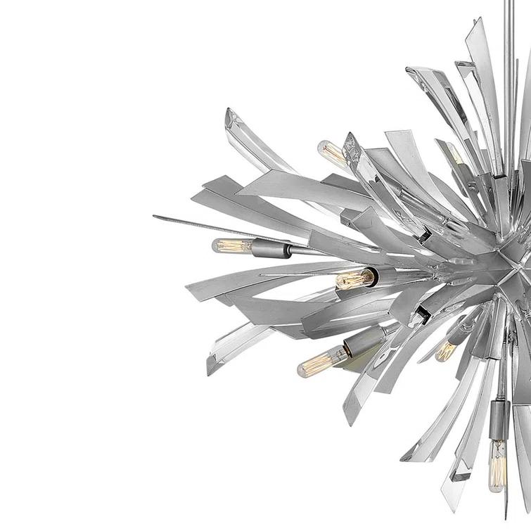 Fredrick Ramond Vida 36" Thirteen-Light Modern Horizontal Hanging Chandelier w/ Crystal Accents