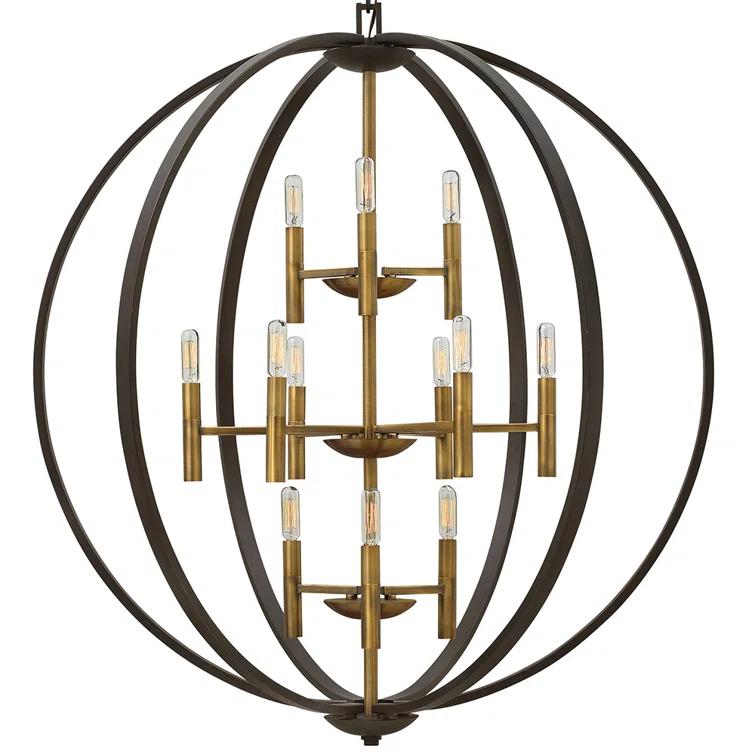 Hinkley Euclid 12 - Light Candle Style Globe Chandelier