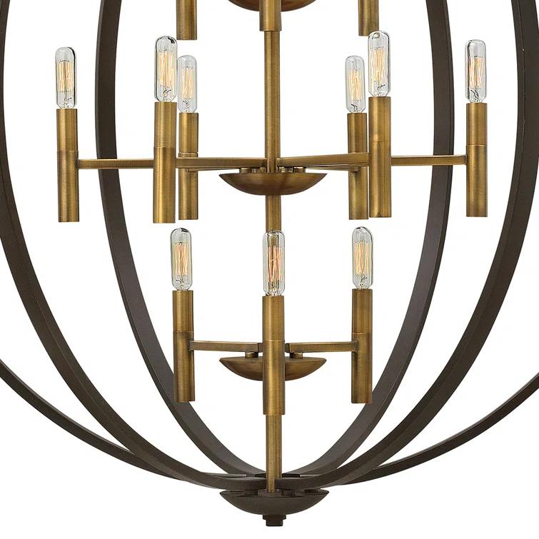 Hinkley Euclid 12 - Light Candle Style Globe Chandelier
