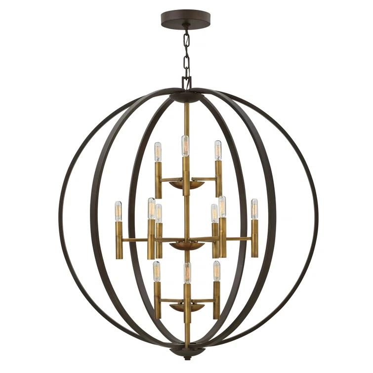 Hinkley Euclid 12 - Light Candle Style Globe Chandelier