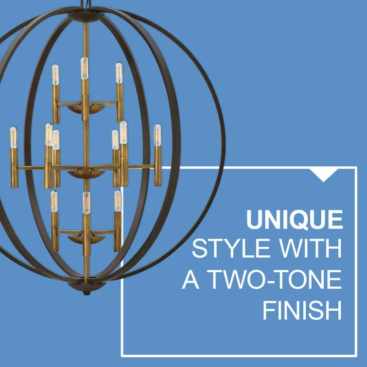 Hinkley Euclid 12 - Light Candle Style Globe Chandelier
