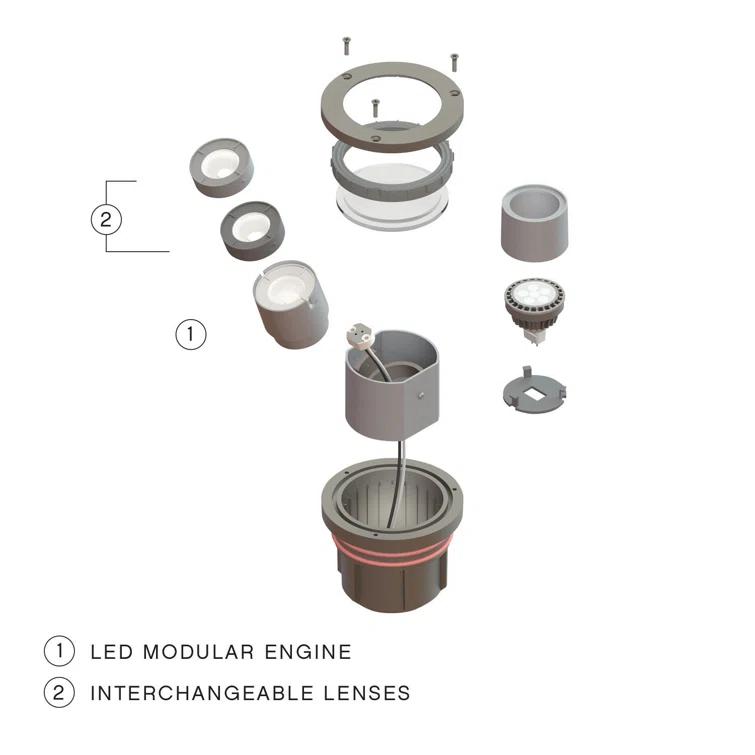 Hinkley Shielded Brown Low Voltage Hardwired Well Light