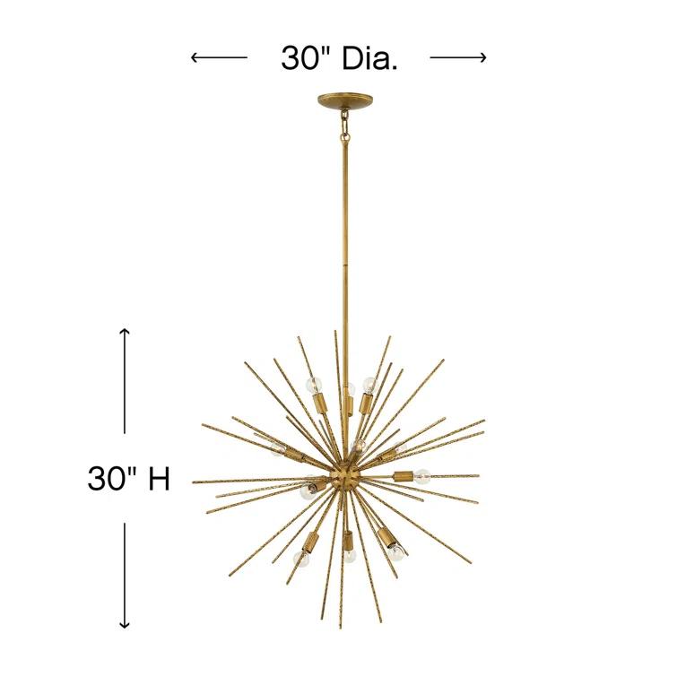 Tryst-Twelve Light Stem Hung Pendant-30 Inches Wide By 30 Inches Tall-Burnished Gold Finish Fredrick Ramond Lighting Fr43015bng