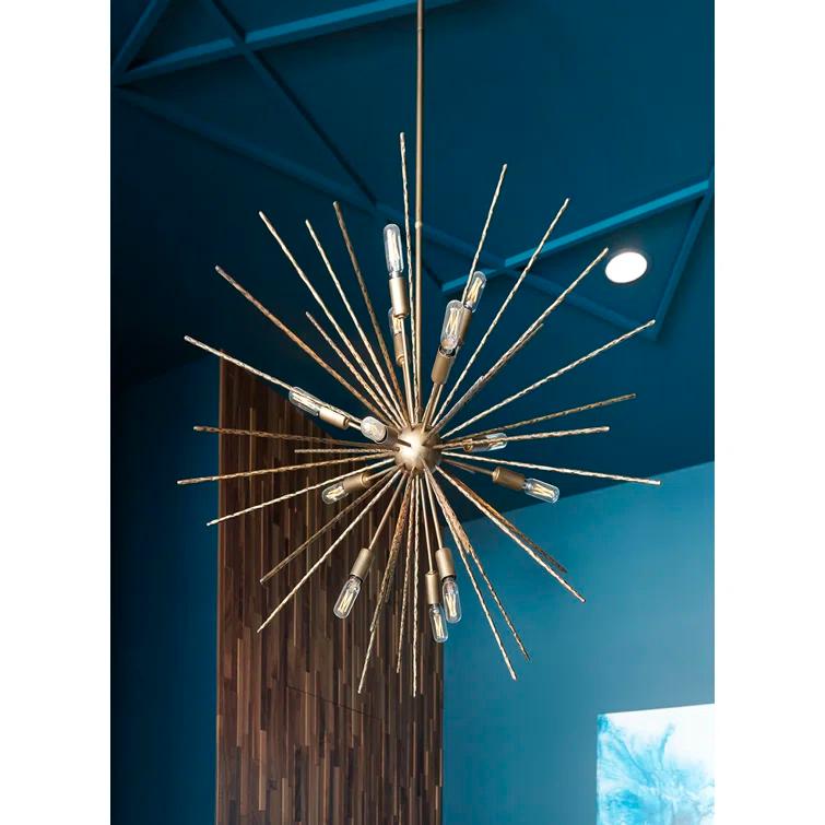 Tryst-Twelve Light Stem Hung Pendant-30 Inches Wide By 30 Inches Tall-Burnished Gold Finish Fredrick Ramond Lighting Fr43015bng