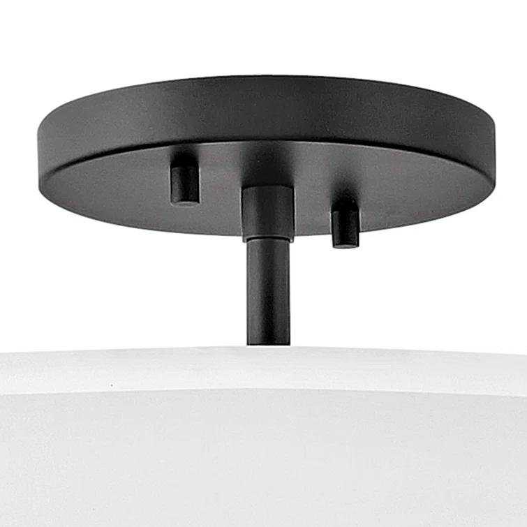 Graham Three-Light Semi-Flush Mount Ceiling Light w/ Faux Parchment Shades