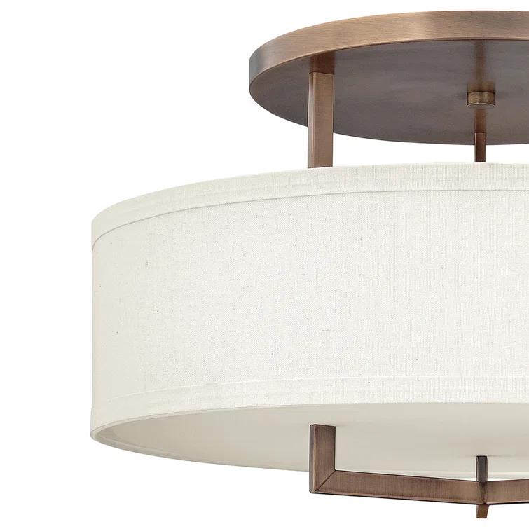 Hampton 3 - Light Shaded Drum Semi Flush Mount