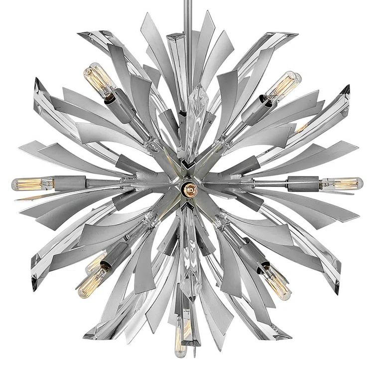 Fredrick Ramond Vida 22" Thirteen-Light Modern Orb Hanging Chandelier w/ Crystal Accents