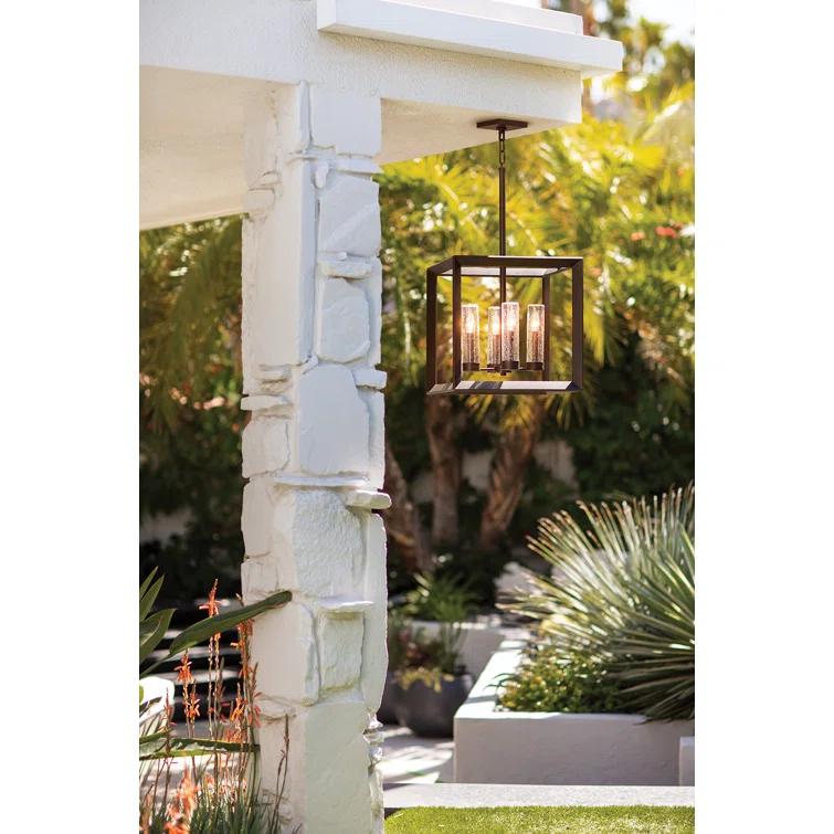 Hinkley Rhodes Four-Light 12V Outdoor Candle Open Cage Pendant