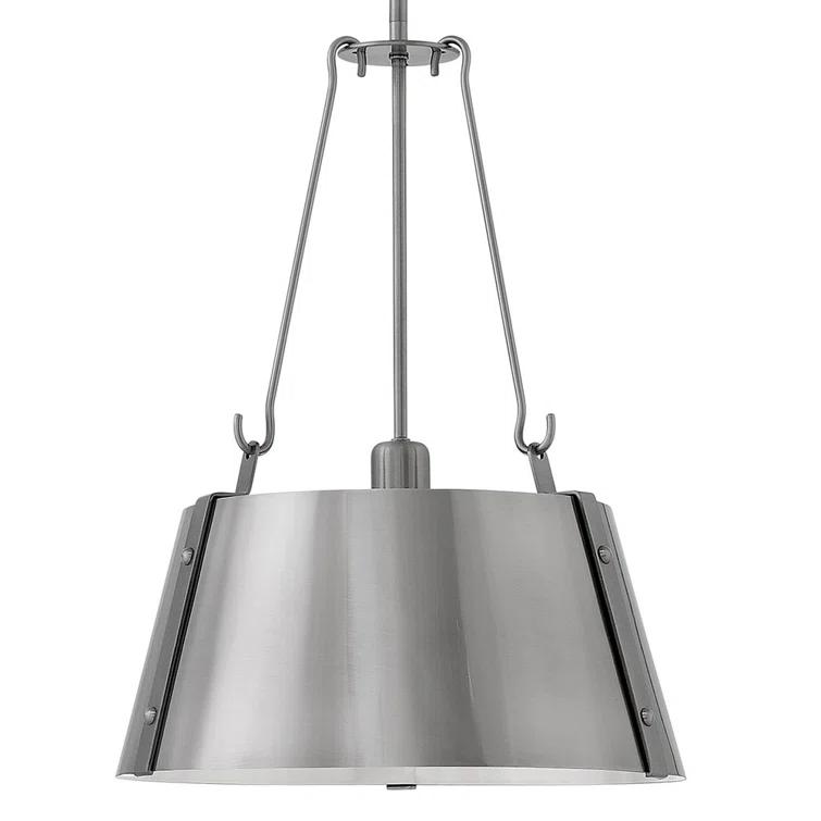 Cartwright Medium 1-Light Drum Pendant w/ Bold Rivets