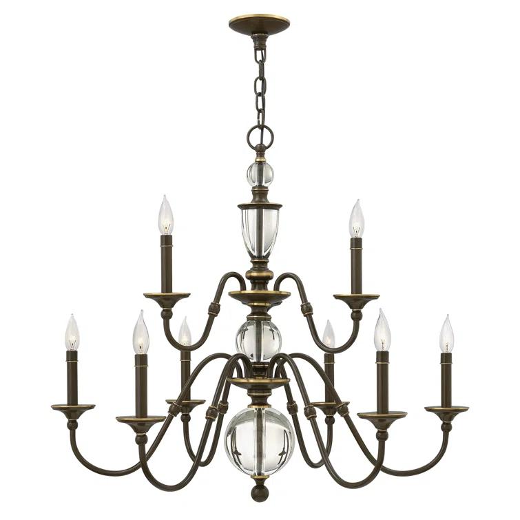 Hinkley Eleanor 6 - Light Candle Style Classic Chandelier with Crystal Accents