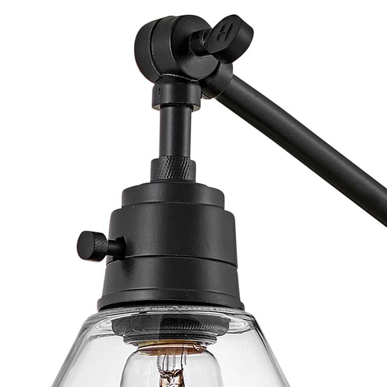 Arti 7.75-in Swing Arm Extendable Single Light Plug-In Sconce with On/Off Switch