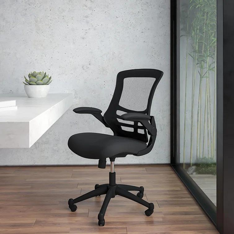 Jayetta Mid-Back Mesh Swivel Ergonomic Office Chair with Flip-Up Arms