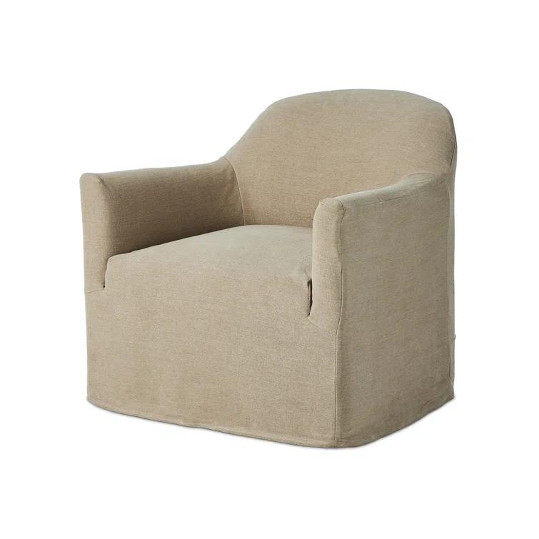 Lowell Slipcover Swivel Chair by Amber Lewis x Four Hands - Dune