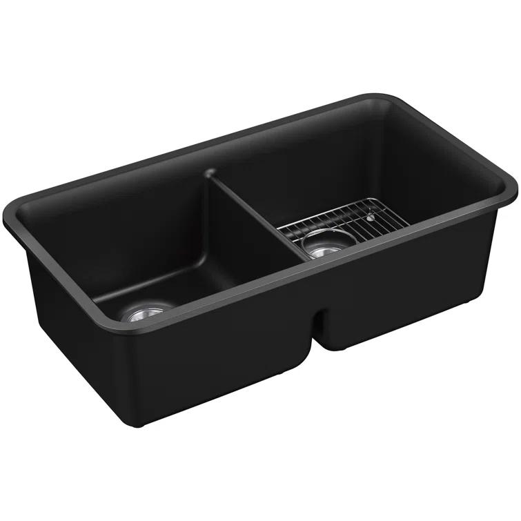 Cairn® 34" L x 18" W Under-Mount Double-Equal Kitchen Sink