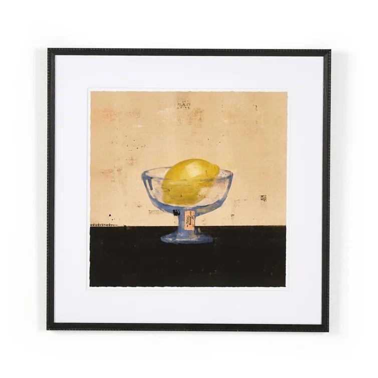 Lemon Cup Framed Art Print in Black Pine Frame