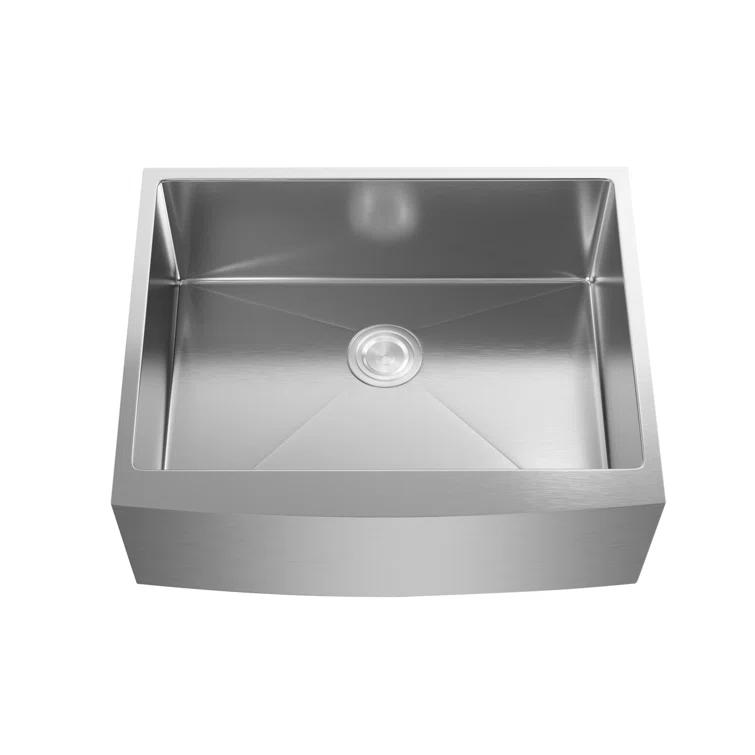 Montgomery 27'' L Farmhouse / Apron Single Bowl Stainless Steel Kitchen Sink