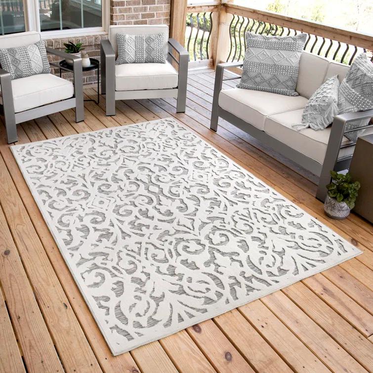 My Texas House Ladybird Natural Gray High Low Indoor Outdoor Rug
