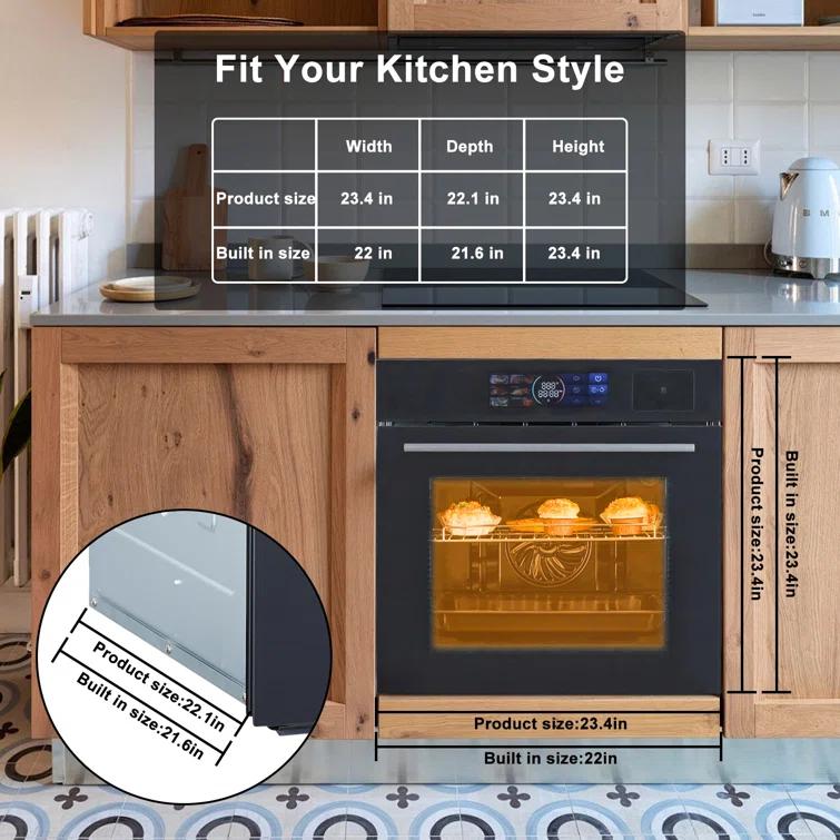 Yesurprise PHO_11E88JQW-SXL Yesurprise 2.5 Cubic Feet Electric Convection Oven with Soft Close Door