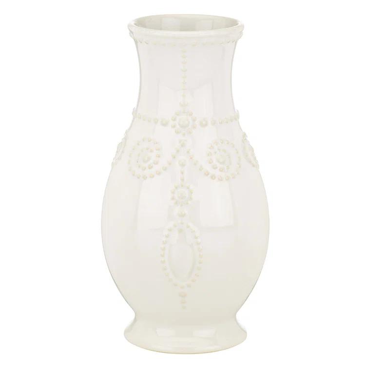 Lenox French Perle Giftware White 8" Fluted Vase