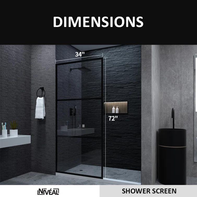 Fixed Framed Shower Screen with 5/16" Clear Glass
