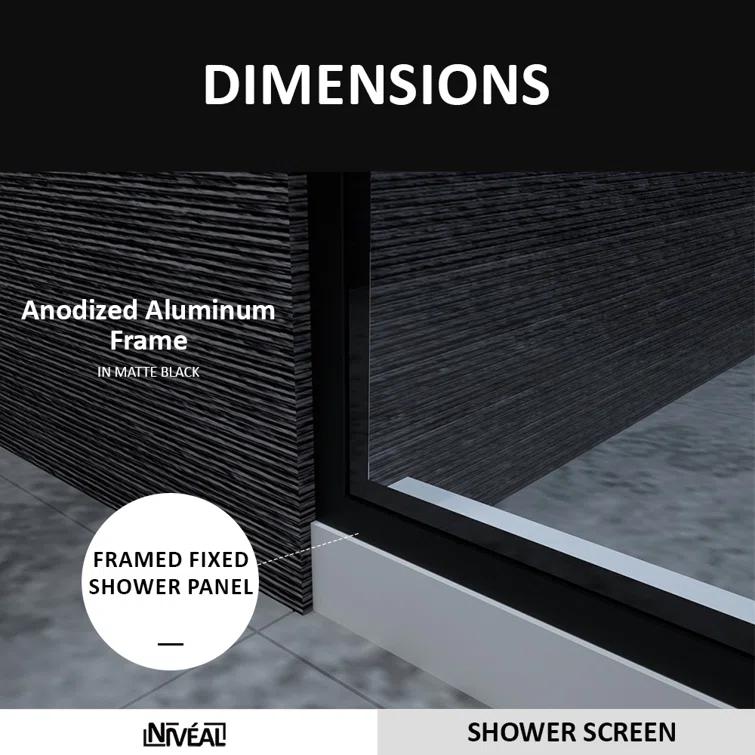Fixed Framed Shower Screen with 5/16" Clear Glass
