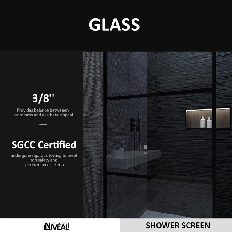 Fixed Framed Shower Screen with 5/16" Clear Glass