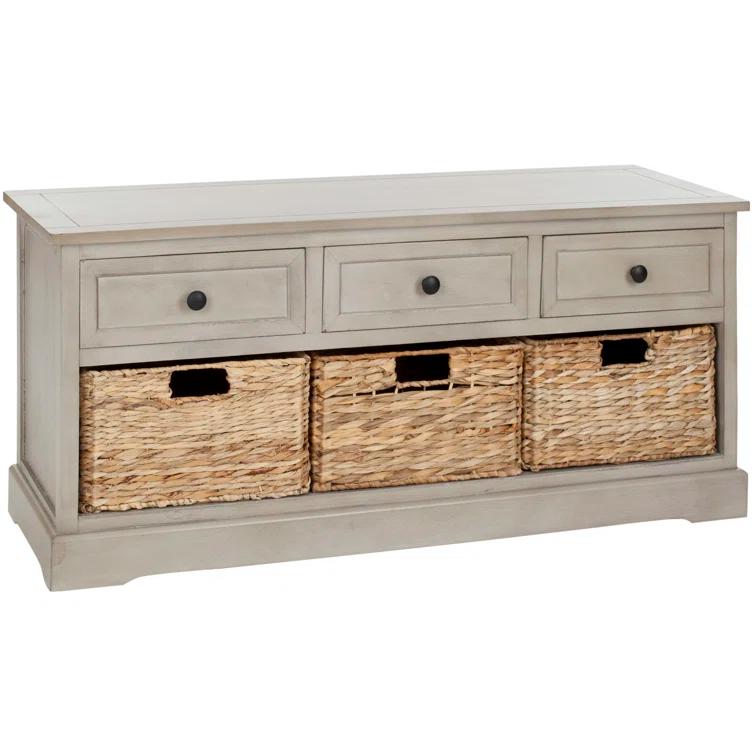 Adayla Solid Wood Drawers Storage Bench