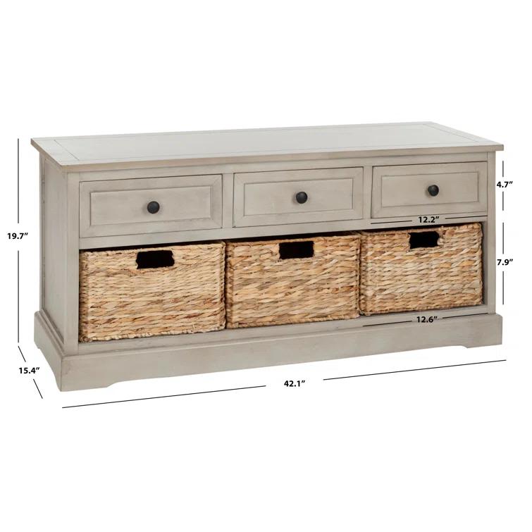 Adayla Solid Wood Drawers Storage Bench