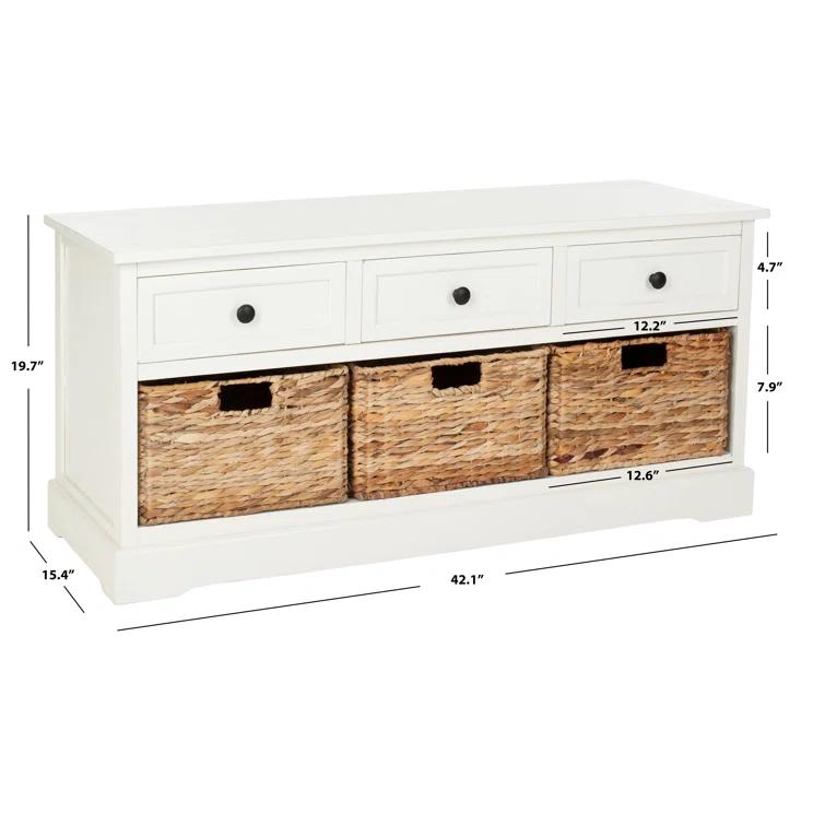 Adayla Solid Wood Drawers Storage Bench