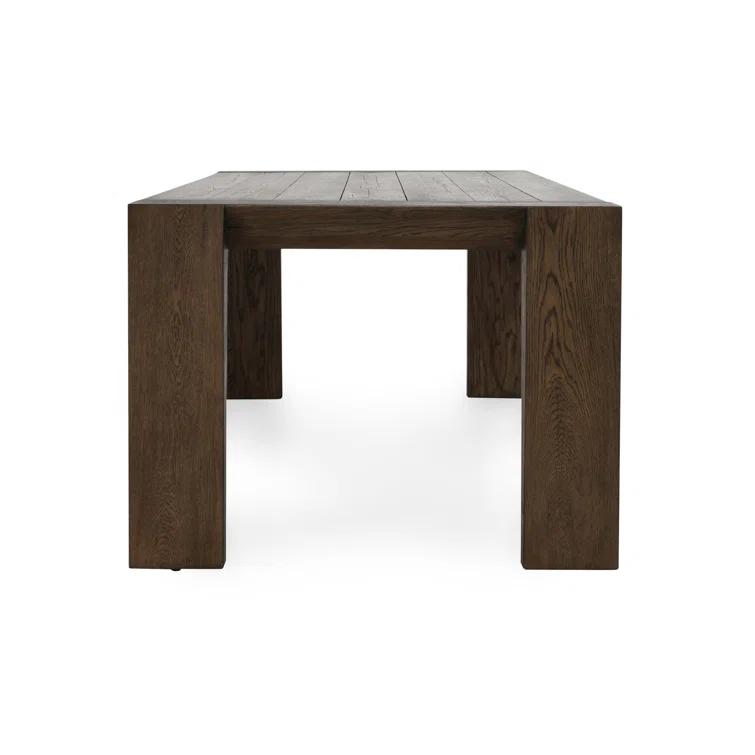 89" Brown Reclaimed Oak Wood Rectangular Dining Table