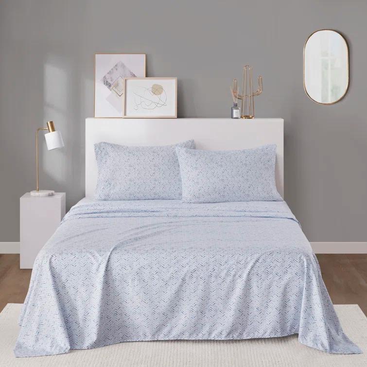 Madison Park Essentials 200 Thread Count Printed Cotton 200 Thread Count Printed 100% Cotton Sheet Set