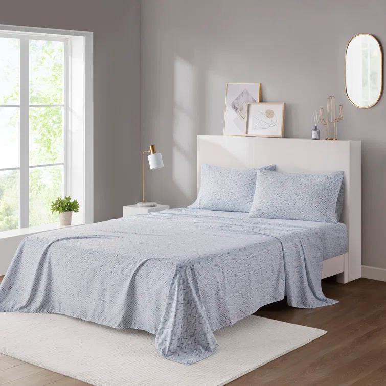 Madison Park Essentials 200 Thread Count Printed Cotton 200 Thread Count Printed 100% Cotton Sheet Set