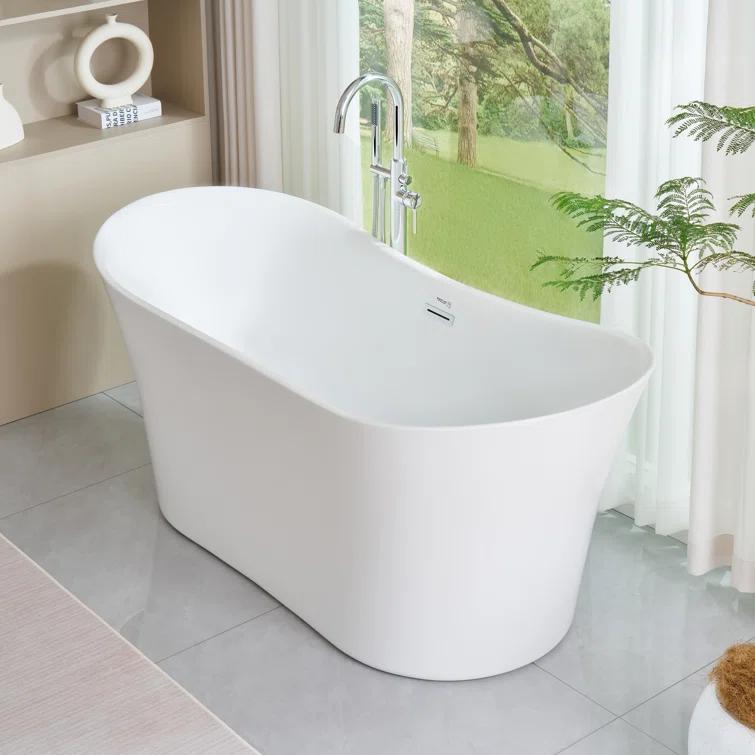 67" x 31" Freestanding Soaking Bathtub