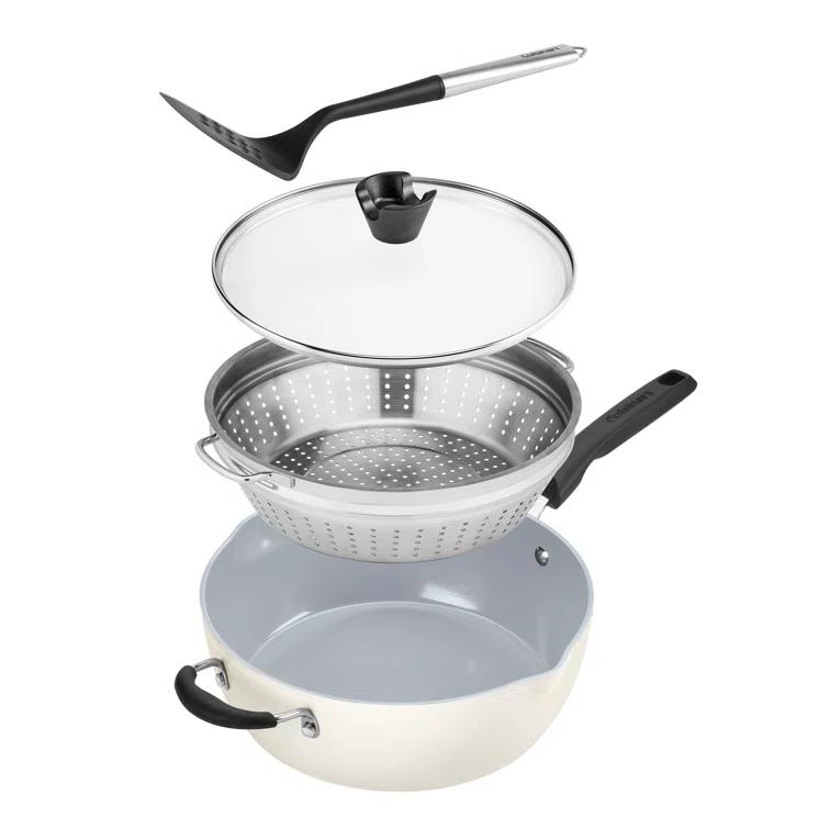 Cuisinart Preferred Pan 4 Piece Set (4.5 Qt. Multi-Purpose Pan with Cover, Steamer, Slotted Turner)