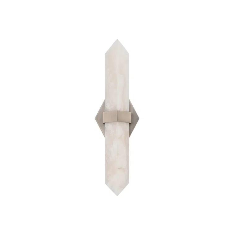 Brushed Nickel LED Wall Light with Natural Alabaster Shade