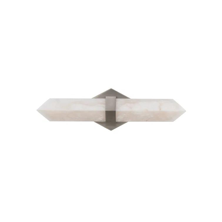 Brushed Nickel LED Wall Light with Natural Alabaster Shade