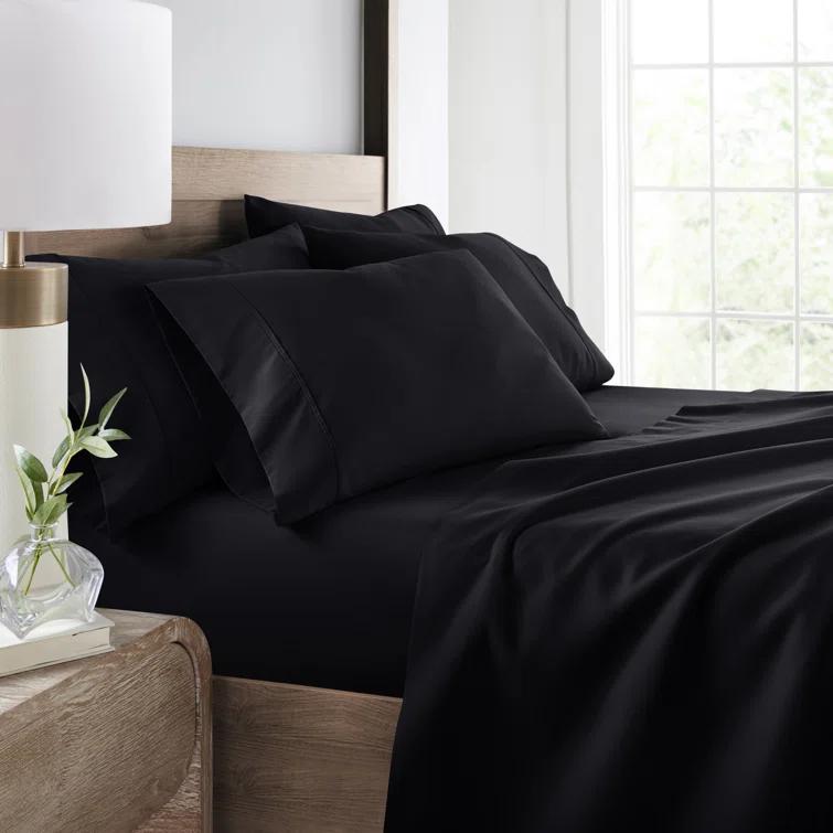 Simply Soft Brushed Microfiber Solid 6 Piece Sheet Set