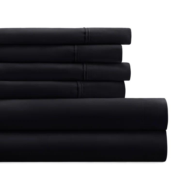 Simply Soft Brushed Microfiber Solid 6 Piece Sheet Set