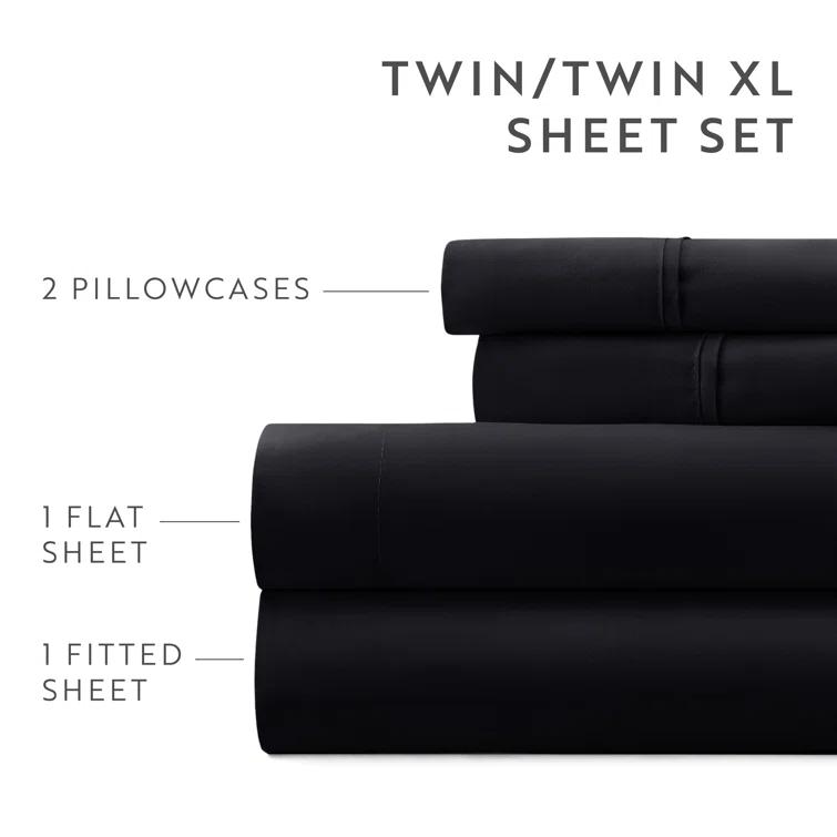Simply Soft Brushed Microfiber Solid 6 Piece Sheet Set