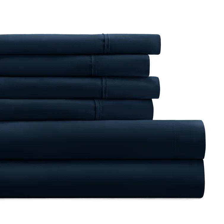 Simply Soft Brushed Microfiber Solid 6 Piece Sheet Set