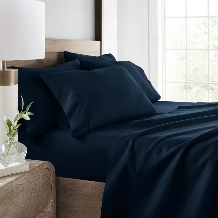 Simply Soft Brushed Microfiber Solid 6 Piece Sheet Set