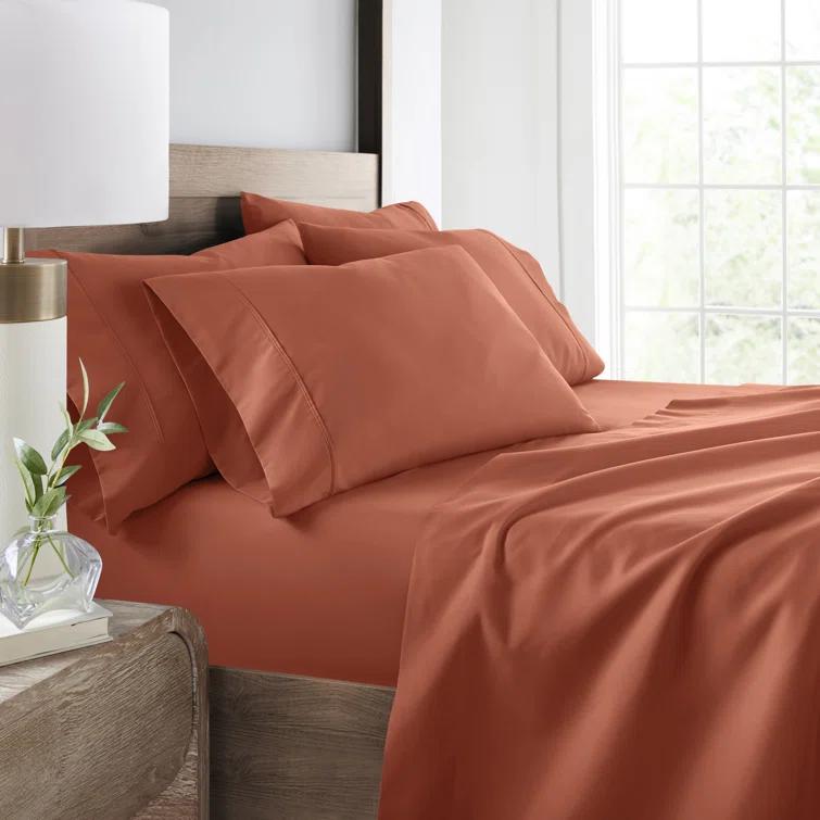 Simply Soft Brushed Microfiber Solid 6 Piece Sheet Set