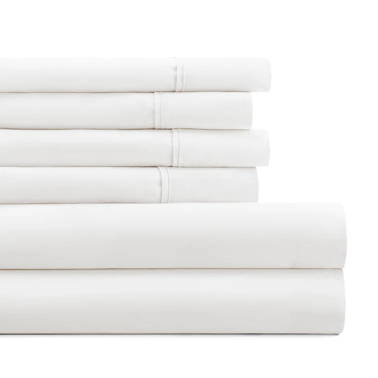 Simply Soft Brushed Microfiber Solid 6 Piece Sheet Set