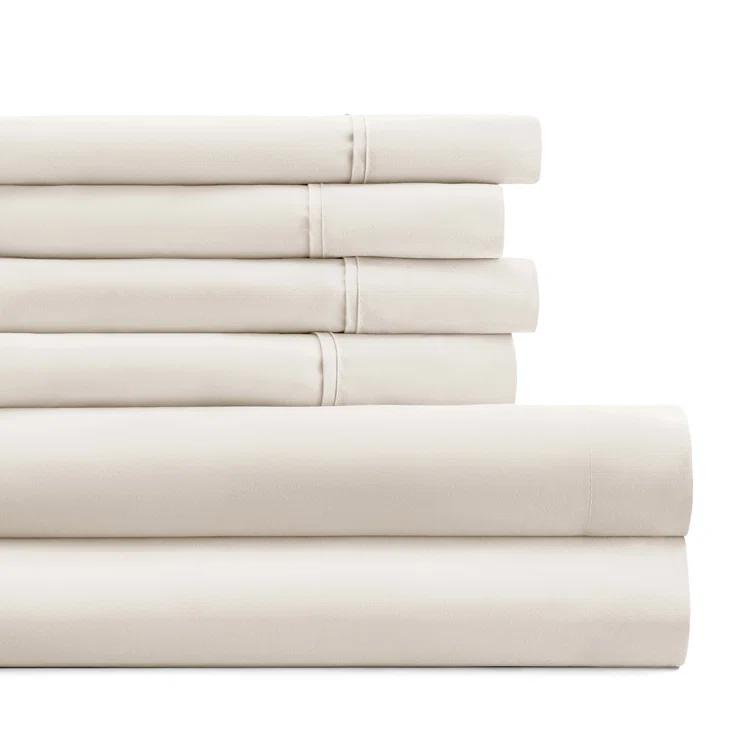 Simply Soft Brushed Microfiber Solid 6 Piece Sheet Set
