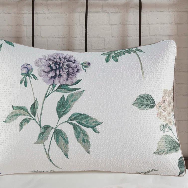 Zennia 7 Piece Seersucker Floral Comforter Set with Throw Blanket