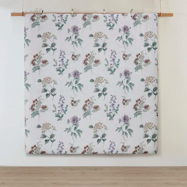 Zennia 7 Piece Seersucker Floral Comforter Set with Throw Blanket